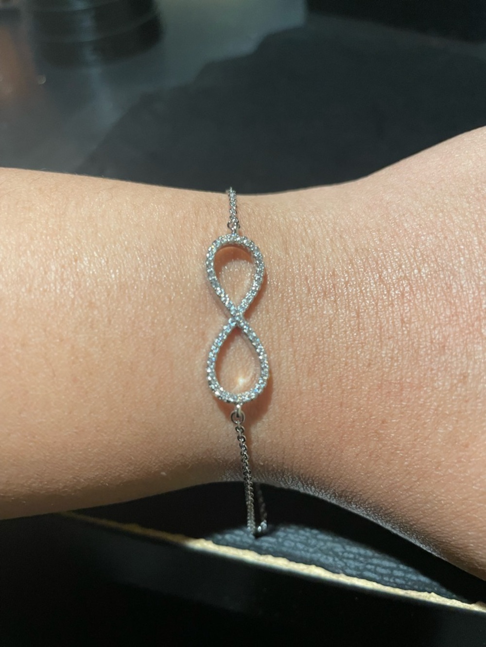 Infinity CZ Pendant Bracelet in Silver